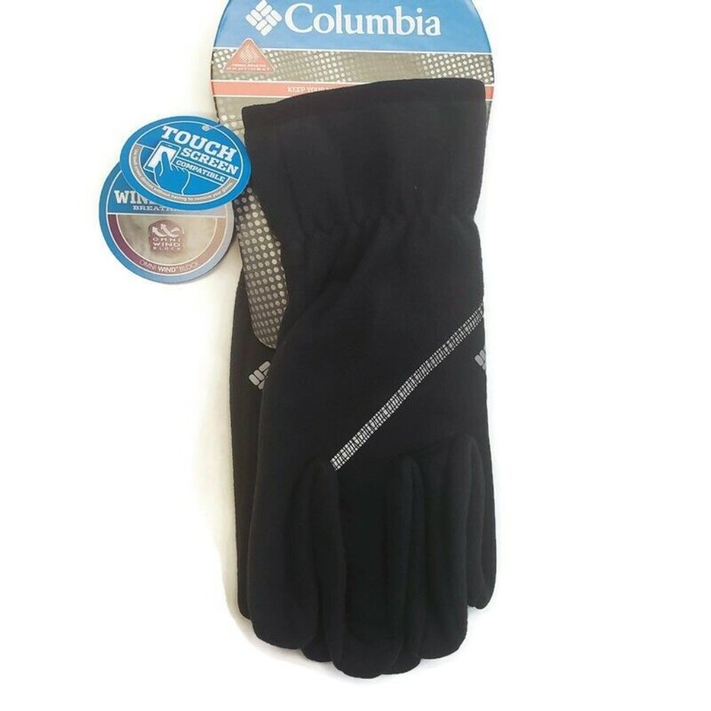 Womens Size L Columbia Omni Wind Bloc Touch Screen Warm Winter Gloves Black - Picture 4 of 6